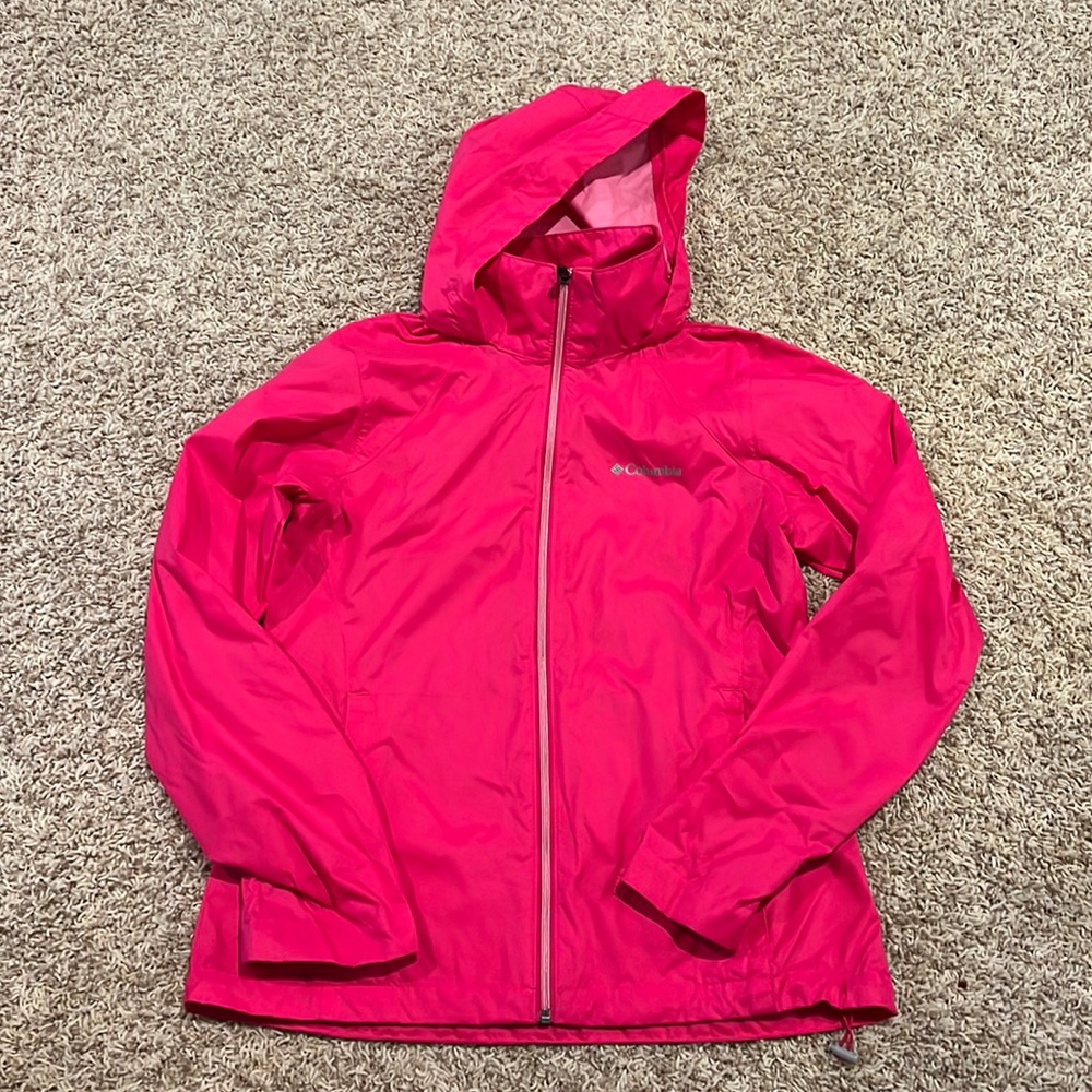 Columbia rain windbreaker jacket pink medium